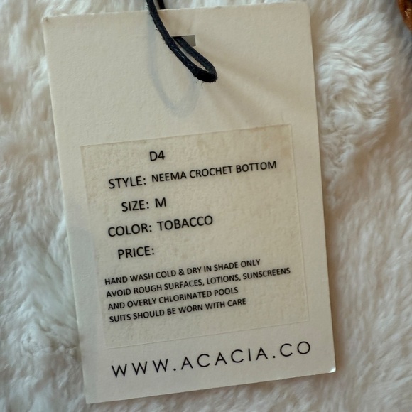 New! Acacia Neema Crochet Bikini Bottom in Tobacco 45547 - Picture 5 of 9